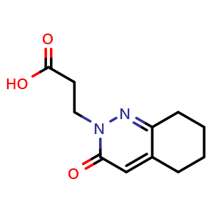 Chemical structure of 3-(3-oxo-2,3,5,6,7,8-hexahydrocinnolin-2-yl)propanoic acid , CAS 1558132-45-8, AChemBlock S79290