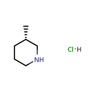 Chemical structure of (3S)-3-methylpiperidine hydrochloride , CAS 155797-02-7, AChemBlock S79291