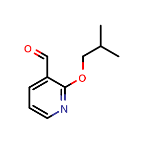 Chemical structure of 2-(2-methylpropoxy)pyridine-3-carbaldehyde , CAS 1557911-29-1, AChemBlock S79296