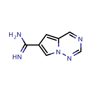 Chemical structure of pyrrolo[2,1-f][1,2,4]triazine-6-carboximidamide , CAS 1557884-29-3, AChemBlock S79297