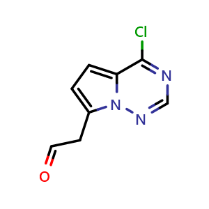 Chemical structure of 2-{4-chloropyrrolo[2,1-f][1,2,4]triazin-7-yl}acetaldehyde , CAS 1557547-03-1, AChemBlock S79309