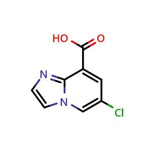 Chemical structure of 6-chloroimidazo[1,2-a]pyridine-8-carboxylic acid , CAS 155735-02-7, AChemBlock S79313