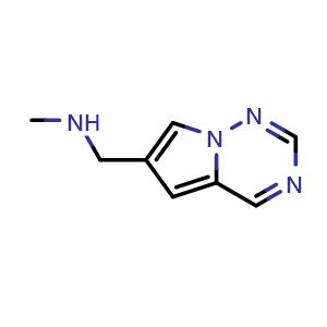 Chemical structure of methyl({pyrrolo[2,1-f][1,2,4]triazin-6-yl}methyl)amine , CAS 1556314-04-5, AChemBlock S79327