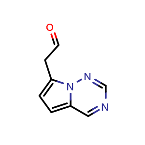 Chemical structure of 2-{pyrrolo[2,1-f][1,2,4]triazin-7-yl}acetaldehyde , CAS 1556313-47-3, AChemBlock S79328