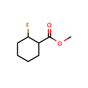 Chemical structure of methyl 2-fluorocyclohexanecarboxylate , CAS 1556218-25-7, AChemBlock S79331