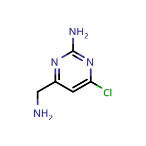 Chemical structure of 4-(aminomethyl)-6-chloro-pyrimidin-2-amine , CAS 1555492-85-7, AChemBlock S79341