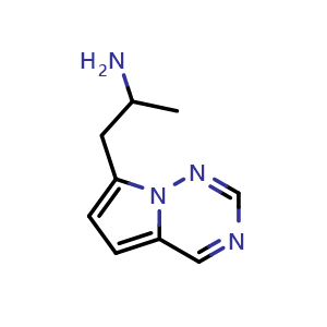 Chemical structure of 1-{pyrrolo[2,1-f][1,2,4]triazin-7-yl}propan-2-amine , CAS 1554482-11-9, AChemBlock S79358