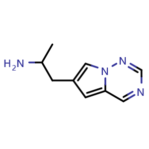 Chemical structure of 1-{pyrrolo[2,1-f][1,2,4]triazin-6-yl}propan-2-amine , CAS 1554481-88-7, AChemBlock S79360