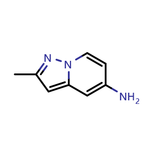Chemical structure of 2-methylpyrazolo[1,5-a]pyridin-5-amine , CAS 1552707-46-6, AChemBlock S79379