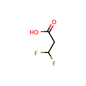 Chemical structure of 3,3-difluoropropanoic acid , CAS 155142-69-1, AChemBlock S79395