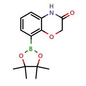 Chemical structure of 8-(4,4,5,5-tetramethyl-1,3,2-dioxaborolan-2-yl)-4H-1,4-benzoxazin-3-one , CAS 1551418-99-5, AChemBlock S79396