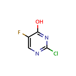 Chemical structure of 2-chloro-5-fluoropyrimidin-4-ol , CAS 155-12-4, AChemBlock S79399