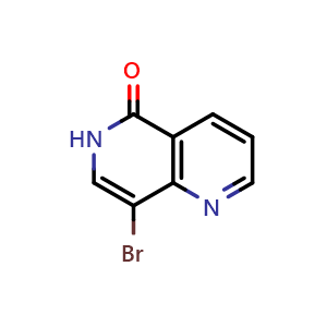 Chemical structure of 8-bromo-5,6-dihydro-1,6-naphthyridin-5-one , CAS 155057-97-9, AChemBlock S79412