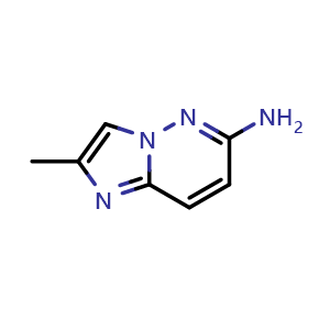 Chemical structure of 2-Methylimidazo[1,2-b]pyridazin-6-amine , CAS 154704-35-5, AChemBlock S79422
