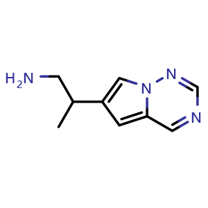 Chemical structure of 2-{pyrrolo[2,1-f][1,2,4]triazin-6-yl}propan-1-amine , CAS 1547005-08-2, AChemBlock S79432