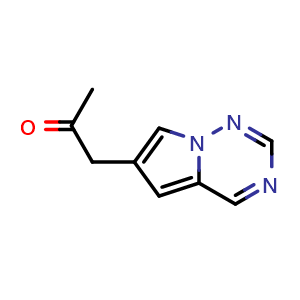 Chemical structure of 1-{pyrrolo[2,1-f][1,2,4]triazin-6-yl}propan-2-one , CAS 1547004-88-5, AChemBlock S79433