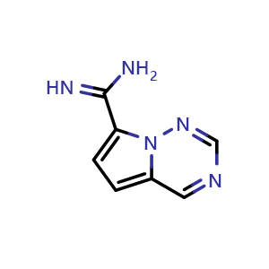 Chemical structure of pyrrolo[2,1-f][1,2,4]triazine-7-carboximidamide , CAS 1547004-75-0, AChemBlock S79434