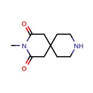 Chemical structure of 3-methyl-3,9-diazaspiro[5.5]undecane-2,4-dione , CAS 1546562-02-0, AChemBlock S79442