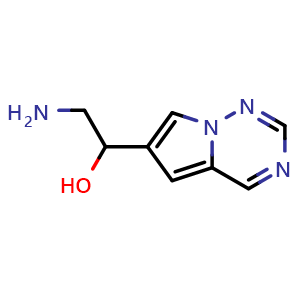 Chemical structure of 2-amino-1-{pyrrolo[2,1-f][1,2,4]triazin-6-yl}ethan-1-ol , CAS 1546504-06-6, AChemBlock S79444