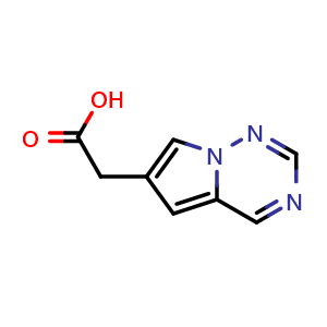 Chemical structure of 2-{pyrrolo[2,1-f][1,2,4]triazin-6-yl}acetic acid , CAS 1546503-79-0, AChemBlock S79446