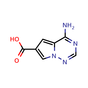 Chemical structure of 4-aminopyrrolo[2,1-f][1,2,4]triazine-6-carboxylic acid , CAS 1546168-66-4, AChemBlock S79448