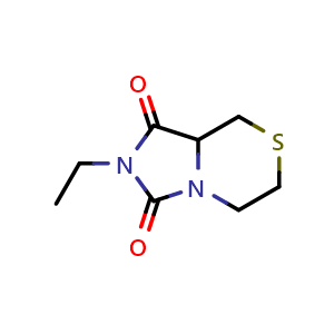 Chemical structure of 2-ethyl-hexahydro-1H-imidazo[4,3-c][1,4]thiazine-1,3-dione , CAS 1544016-48-9, AChemBlock S79482