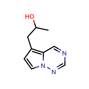 Chemical structure of 1-{pyrrolo[2,1-f][1,2,4]triazin-5-yl}propan-2-ol , CAS 1541509-20-9, AChemBlock S79494