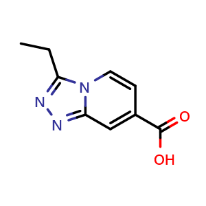Chemical structure of 3-ethyl-[1,2,4]triazolo[4,3-a]pyridine-7-carboxylic acid , CAS 1538834-28-4, AChemBlock S79509