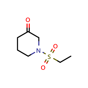 Chemical structure of 1-(ethylsulfonyl)piperidin-3-one , CAS 1536213-21-4, AChemBlock S79515