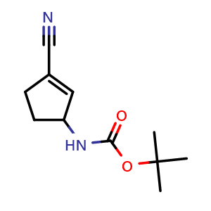 Chemical structure of tert-butyl N-(3-cyanocyclopent-2-en-1-yl)carbamate , CAS 1536114-87-0, AChemBlock S79518
