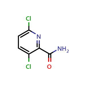 Chemical structure of 3,6-dichloropyridine-2-carboxamide , CAS 1532-25-8, AChemBlock S79527