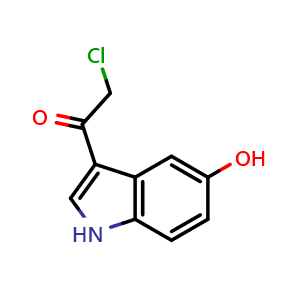 Chemical structure of 2-chloro-1-(5-hydroxy-1H-indol-3-yl)ethan-1-one , CAS 1531588-03-0, AChemBlock S79528