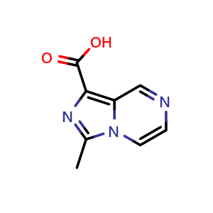 Chemical structure of 3-methylimidazo[1,5-a]pyrazine-1-carboxylic acid , CAS 1529532-73-7, AChemBlock S79534