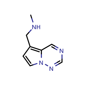 Chemical structure of methyl({pyrrolo[2,1-f][1,2,4]triazin-5-yl}methyl)amine , CAS 1529446-66-9, AChemBlock S79535