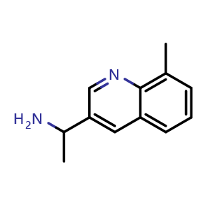 Chemical structure of 1-(8-methyl-3-quinolyl)ethanamine , CAS 1525891-30-8, AChemBlock S79547