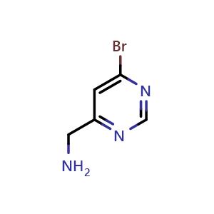 Chemical structure of (6-bromopyrimidin-4-yl)methanamine , CAS 1525837-28-8, AChemBlock S79548