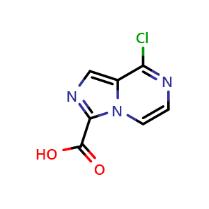 Chemical structure of 8-chloroimidazo[1,5-a]pyrazine-3-carboxylic acid , CAS 1525662-44-5, AChemBlock S79549