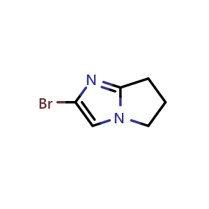 Chemical structure of 2-bromo-6,7-dihydro-5H-pyrrolo[1,2-a]imidazole , CAS 1525619-20-8, AChemBlock S79550