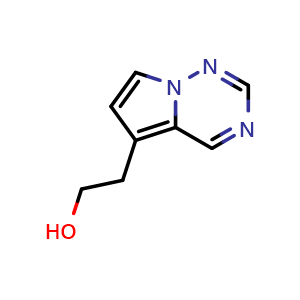 Chemical structure of 2-{pyrrolo[2,1-f][1,2,4]triazin-5-yl}ethan-1-ol , CAS 1525466-27-6, AChemBlock S79552