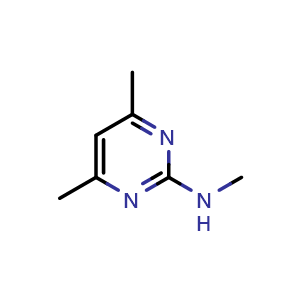 Chemical structure of N,4,6-trimethylpyrimidin-2-amine , CAS 15231-64-8, AChemBlock S79575