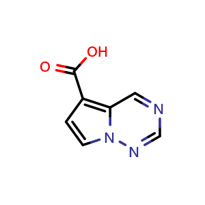 Chemical structure of pyrrolo[2,1-f][1,2,4]triazine-5-carboxylic acid , CAS 1522784-77-5, AChemBlock S79578
