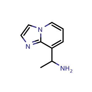 Chemical structure of 1-imidazo[1,2-a]pyridin-8-ylethanamine , CAS 1521102-96-4, AChemBlock S79585