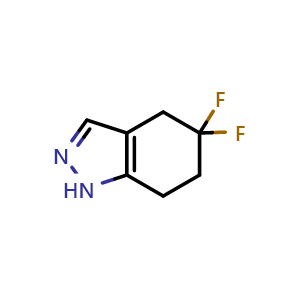Chemical structure of 5,5-difluoro-1,4,6,7-tetrahydroindazole , CAS 1519046-37-7, AChemBlock S79591