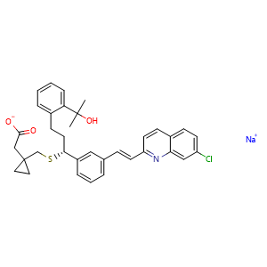 Chemical structure of Montelukast Sodium , CAS 151767-02-1, AChemBlock S79594