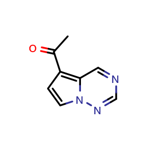 Chemical structure of 1-{pyrrolo[2,1-f][1,2,4]triazin-5-yl}ethan-1-one , CAS 1517129-22-4, AChemBlock S79597