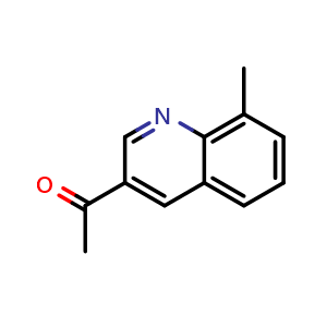 Chemical structure of 1-(8-methyl-3-quinolyl)ethanone , CAS 1516675-27-6, AChemBlock S79600