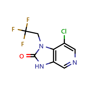 Chemical structure of 7-chloro-1-(2,2,2-trifluoroethyl)-3H-imidazo[4,5-c]pyridin-2-one , CAS 1513846-80-4, AChemBlock S79609