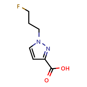 Chemical structure of 1-(3-fluoropropyl)-1H-pyrazole-3-carboxylic acid , CAS 1511125-62-4, AChemBlock S79624