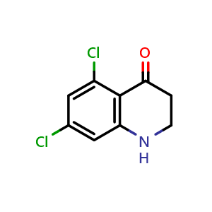 Chemical structure of 5,7-dichloro-1,2,3,4-tetrahydroquinolin-4-one , CAS 150571-05-4, AChemBlock S79645