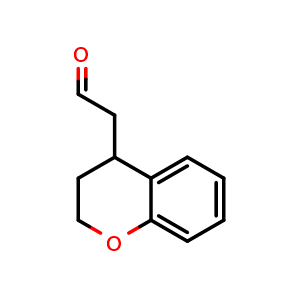 Chemical structure of 2-(3,4-dihydro-2H-1-benzopyran-4-yl)acetaldehyde , CAS 150515-77-8, AChemBlock S79650